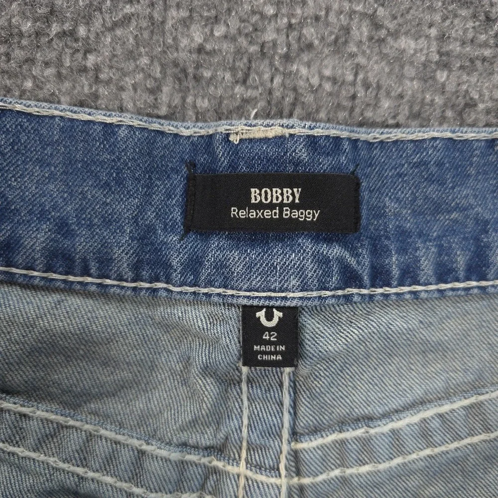 True‎ Religion X Playboy Jeans Mens 42x32 Blue Bobby Relaxed Baggy Denim Logo
